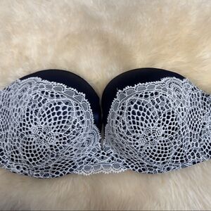 Victoria's Secret Blue and White Lace Bra